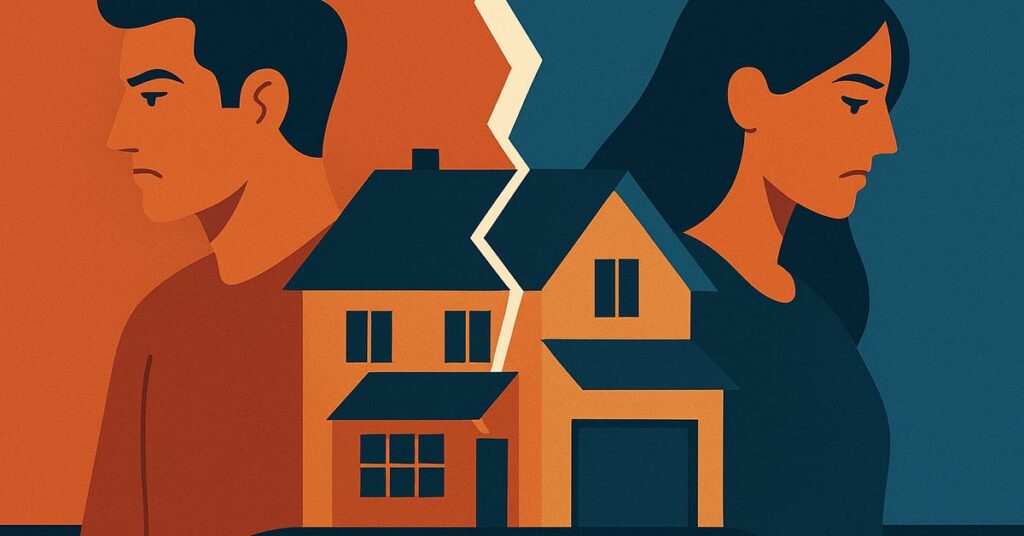 ein paar, scheidung im Comic style